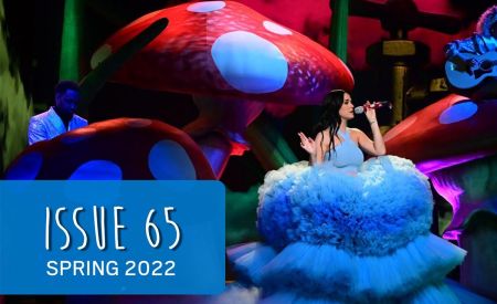 Cover Issue 65 with Katy Perry and giant inflatable mushroom stage props
