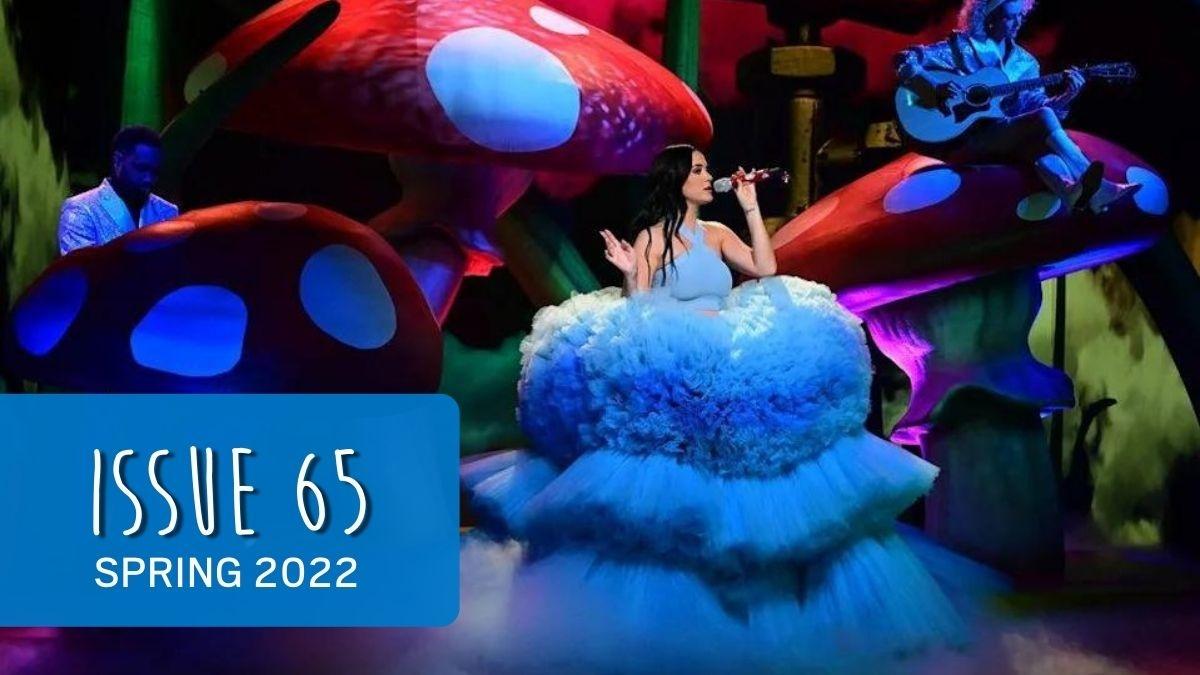 Cover Issue 65 with Katy Perry and giant inflatable mushroom stage props