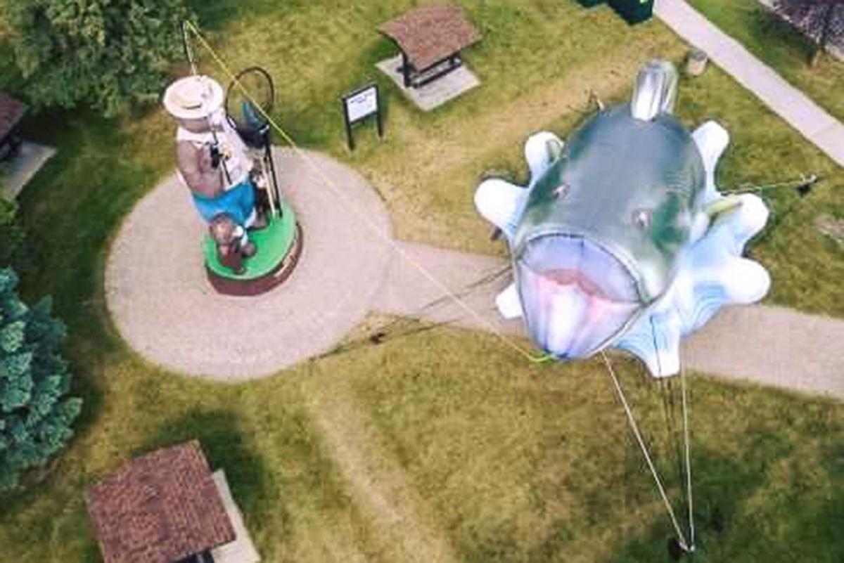 Inflatable Bass for International Falls Bass Championship