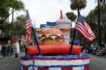 SONIC inflatable Combo Replica on Parade Float