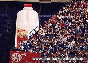 Land O' Lakes Inflatable Milk Carton at Baseball Game