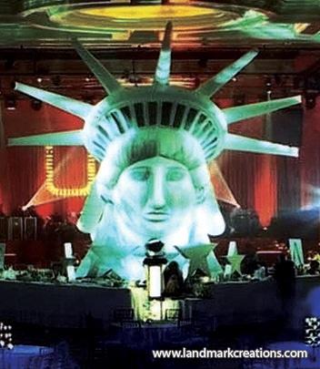 Inflatable Statue of Liberty Head at AOL's Holiday Party
