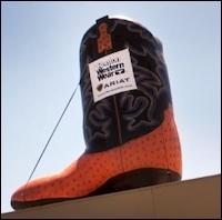 Renton Western Wear Inflatable Cowboy Boot on Retail Location Rooftop