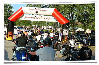 Custom Inflatable Arch at Motorcycle Night Event