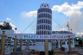 Inflatable Tower of Pisa at The Italian Heritage Festival in New York