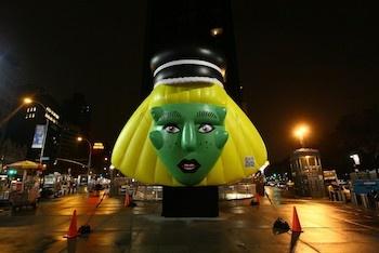 Lady Gaga Inflatable Promoting Barneys New York in Uptown Manhattan