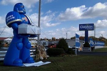 Clayton Home's Inflatable Slash Gordon Character at Retail Location