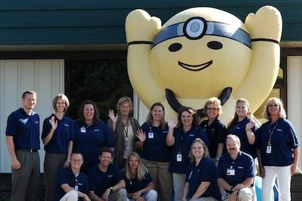 Ashley Furniture's Inflatable Doctor Mascot at Clinic Grand Opening