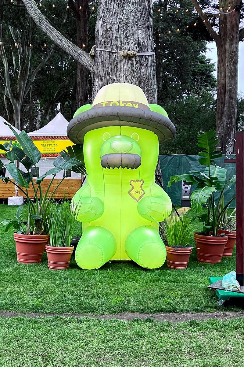 custom inflatable gummy bear Tokey at Grass Lands festival
