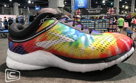 custom inflatable Brooks Shoe replica at trade show